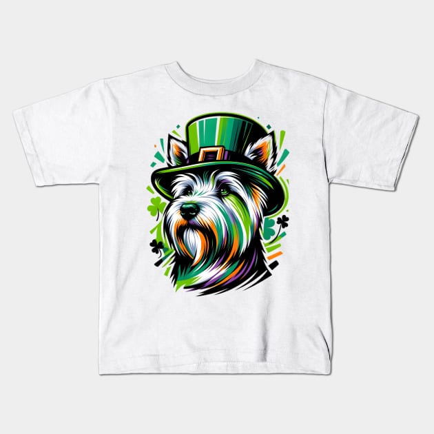 Skye Terrier Rocks Leprechaun Hat for St. Patrick's Day Kids T-Shirt by ArtRUs